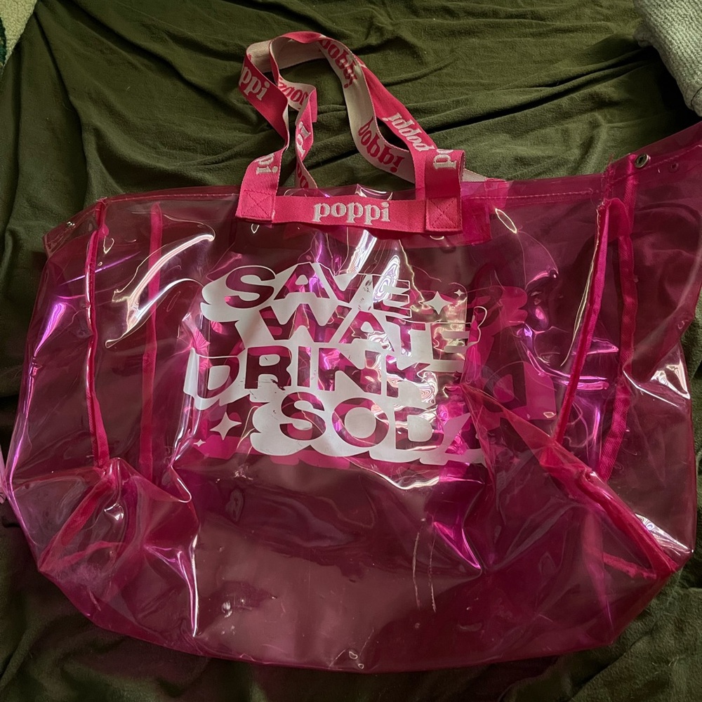 Poppi Pink Transparent Tote Bag